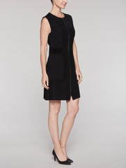 Knit & Ponte Zip Dress Color Black