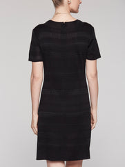 Knit Paneled Dress Color Black