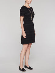 Knit Paneled Dress Color Black