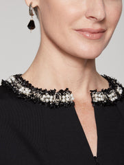 Ponte Embellished Dress Color Black