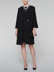 Ponte Faux Leather Trim Coat