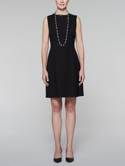 Ponte Faux Leather Trim Dress