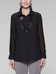 Sheer Sleeve Blouse