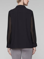 Sheer Sleeve Blouse