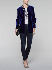 Ruffle Sleeve Velvet Jacket