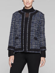 Tweed Jacket with Knit Trim