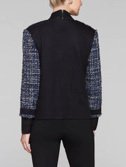 Tweed Jacket with Knit Trim