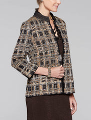 Rhinestone Clasp Jacket Color Black/Gold/Butter