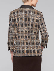 Rhinestone Clasp Jacket Color Black/Gold/Butter
