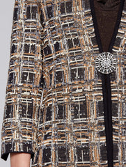 Rhinestone Clasp Jacket Color Black/Gold/Butter