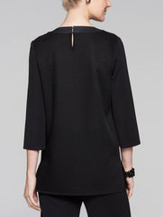 Stone Trim Tunic Color Black