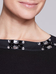 Stone Trim Tunic Color Black