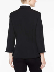 Grommet Zip Cotton Jacket Color Black