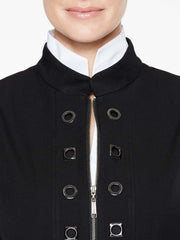 Grommet Zip Cotton Jacket Color Black