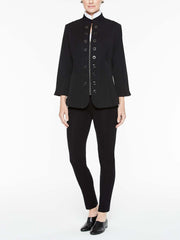 Grommet Zip Cotton Jacket Color Black