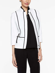 Cotton Piped Zip Jacket