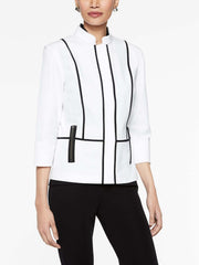 Cotton Piped Zip Jacket