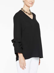 Ruffle Sleeve Tunic Color Black