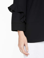 Ruffle Sleeve Tunic Color Black