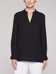 Blouse with Mini Stud Trim Color Black