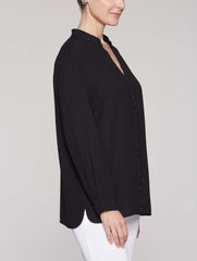 Blouse with Mini Stud Trim Color Black