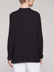Blouse with Mini Stud Trim Color Black
