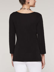 Grommet Trim Tunic Color Black