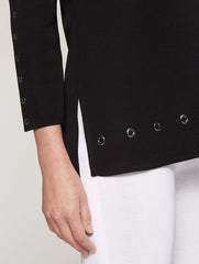 Grommet Trim Tunic Color Black