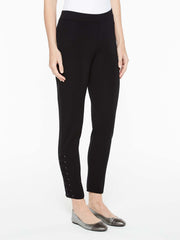 Knit Pant with Laced Trim Color Black