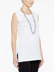 Crochet Stitch Tank Color White
