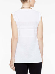 Crochet Stitch Tank Color White