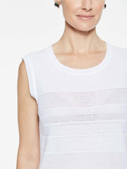 Crochet Stitch Tank Color White