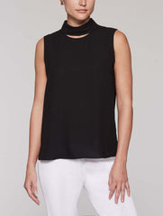 Crepe de Chine Hi Neck Tank