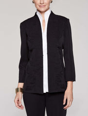 Embroidered Panel Jacket Color Black