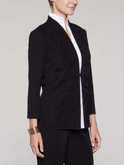 Embroidered Panel Jacket Color Black
