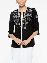 Embroidery 3D Floral Applique Jacket
