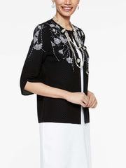Embroidery 3D Floral Applique Jacket