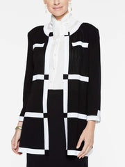 Contrast Frame Jacket Color Black/White