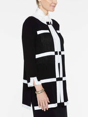 Contrast Frame Jacket Color Black/White