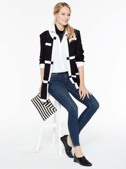 Contrast Frame Jacket Color Black/White