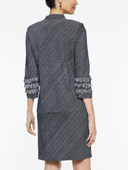 Bias Pattern Fringe Jacket