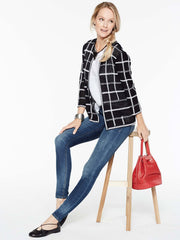 Loop Stitch Checkered Jacket Color Black/White