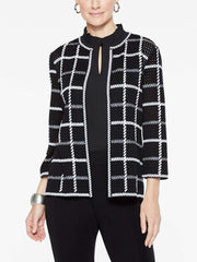 Loop Stitch Checkered Jacket Color Black/White