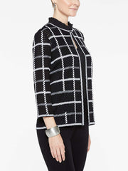 Loop Stitch Checkered Jacket Color Black/White