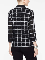 Loop Stitch Checkered Jacket Color Black/White