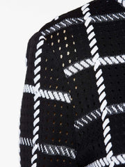 Loop Stitch Checkered Jacket Color Black/White