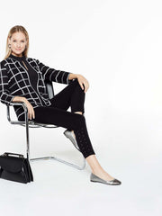 Loop Stitch Checkered Jacket Color Black/White