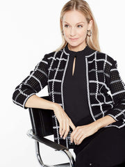 Loop Stitch Checkered Jacket Color Black/White