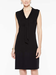 Tie Neck Dress Color Black