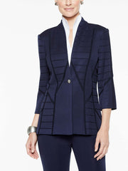Shine Stitch Jacket Color Indigo